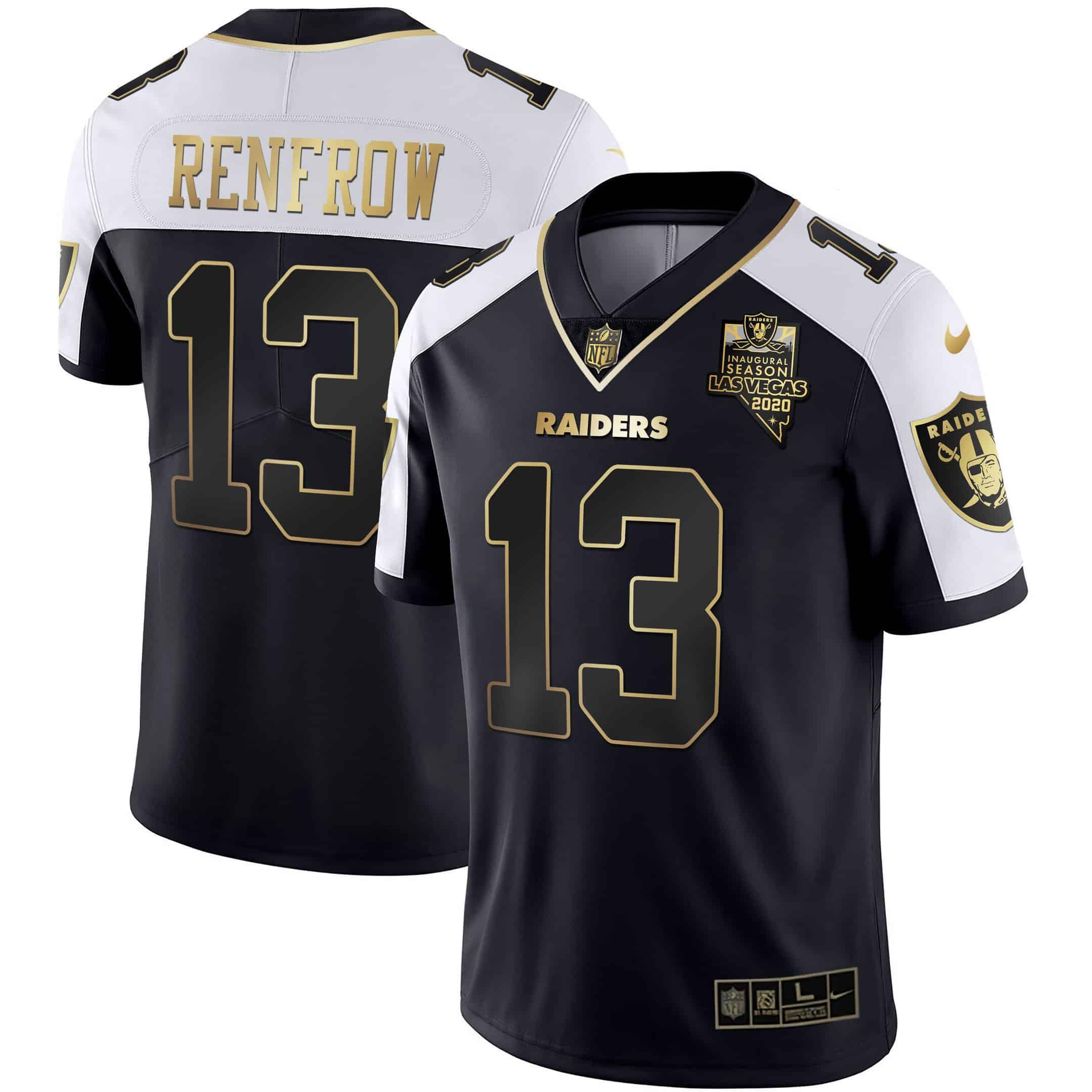 Men Oakland Raiders #13 Renfrow 2024 Nike Vapor Black Gold & Black Inverted Limited NFL Jersey